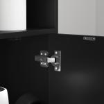 Estante para Livros de 6 Níveis Portas e 4 Prateleiras Abertas para Sala Escritório 59x29x180 cm Preto
