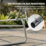 Espreguiçadeira de Jardim Dobrável com Toldo Removível e Ajustável e Encosto Ajustável em 4 Posições 187x58x36 cm Cinza Claro