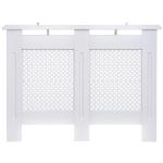Cobertura de Radiador de MDF Cobertura para Radiador com Prateleira Estilo Moderno 111,5x82x19 cm Branco