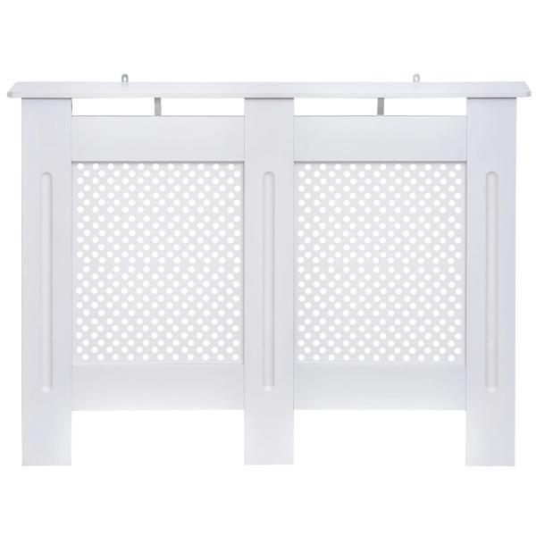 Cobertura de Radiador de MDF Cobertura para Radiador com Prateleira Estilo Moderno 111,5x82x19 cm Branco
