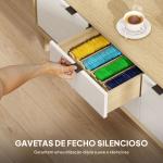 Móvel de TV Moderno para Sala com 2 Gavetas para Televisão 55 Polegadas 120x35x50 cm Branco Brilhante e Carvalho