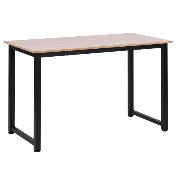 Secretária Moderna Mesa de Estudo com Estrutura de Aço e Pés Ajustáveis Mesa de Computador 120x60x76 cm Madeira e Preto
