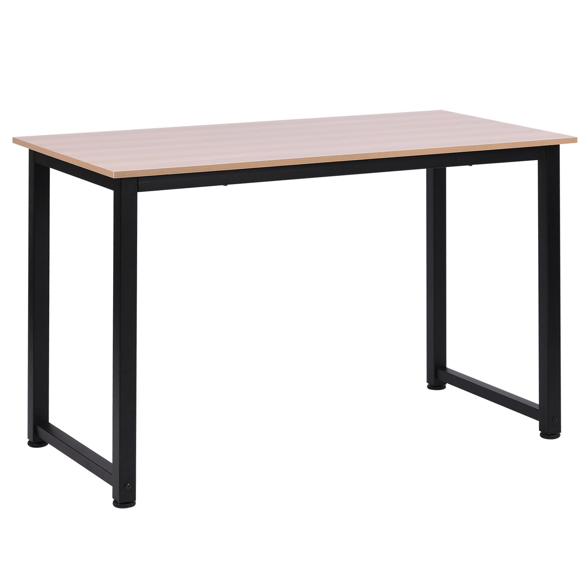 Secretária Moderna Mesa de Estudo com Estrutura de Aço e Pés Ajustáveis Mesa de Computador 120x60x76 cm Madeira e Preto