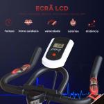 Bicicleta Estática com Resistência Ajustável Volante de Inércia de 8kg Ecrã LCD Assento e Guiador Ajustáveis 103x48x115cm Preto