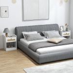 Conjunto de 2 Mesas de Cabeceira Mesas de Cabeceira para Dormitório com Gaveta em Vime 40x40x53 cm Branco