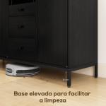 Aparador com 3 Portas e 3 Gavetas Prateleiras Ajustáveis para Cozinha, Entrada Sala de Jantar Quarto 143,5x40x90 cm Preto
