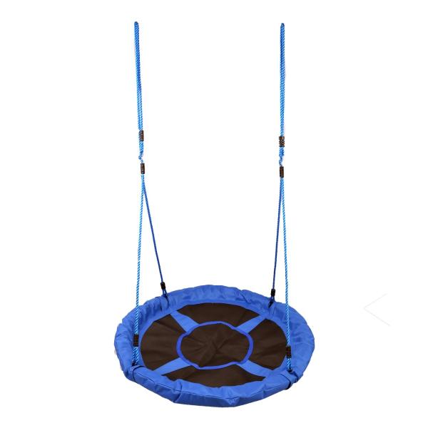 Baloiço para Criança tipo Ninho Baloiço Infantil Redondo acima de 3 Anos Carga Máx. 100 kg Ø100x180 cm Azul