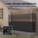 Lenheiro com Capa Oxford 600D e Cabos, Estrutura em Aço Galvanizado, Carga 500 kg, para Interior e Exterior, Preto