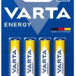 Blister de 4 Pilhas Alcalinas AAA LR03 - VARTA