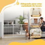 Barreira de Segurança Extensível para Portas e Escadas com Fechamento Automático e Sistema de Duplo Bloqueio 74 - 147,5x76,2 cm Branco