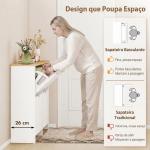 Sapateira Branca Alta com 4 Gavetas Basculantes para 16 Pares, 105x26x80 cm