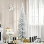 Árvore de Natal Artificial 210 cm Ignífugo com 199 Ramos de PVC Decoração de Natal para Interiores Branco