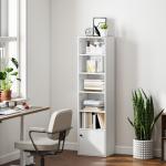 Estante de 6 Níveis Estante para Livros com Prateleiras Ajustáveis e Armário Estante Moderna 40x30x156 cm Branco
