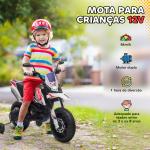 Mota Elétrica Infantil Aprilia 12V Rodas de Apoio Farol Música Porta USB Amortecedor Branco