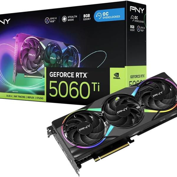 Placa Gráfica GeForce RTX 5060 Ti EPIC - X RGB OC NVIDIA 8GB GDDR7 - PNY