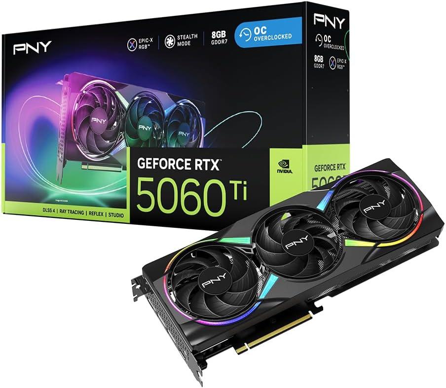 Placa Gráfica GeForce RTX 5060 Ti EPIC - X RGB OC NVIDIA 8GB GDDR7 - PNY