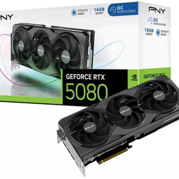Placa Gráfica NVIDIA GeForce RTX 5080 Blackwell Triple Fan 16GB GDDR7 DLSS4 - PNY