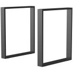 Conjunto de 2 Pés para Mesa de Aço 60x72 cm Pernas Quadradas de Mesa para Móveis de Bricolage Preto