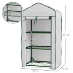 Estufa de Jardim de 3 Níveis Estufa de Terraço com 3 Prateleiras para Cultivo de Plantas Flores 59x39x127 cm Branco
