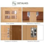 Abrigo de Jardim para Ferramentas Armário de Madeira para Exterior com Prateleira Dupla Porta Janelas e Teto Asfáltico 127,5x50x164cm Madeira