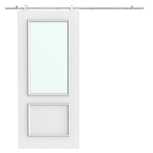 Ferragens para Porta Corredeira Kit de Acessórios para Porta Corredeira com Trilho de Aço Inoxidável Ø2,5x200cm Prata