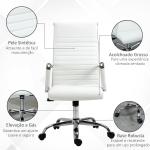 Cadeira de Escritório Ergonómica Giratória 360° Basculante com Altura Ajustável 54x62x104 - 114 cm Branco