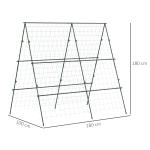 Treliça de Jardim Triangular Suporte para Plantas Trepadeiras com Estrutura em Aço 180x100x180 cm Verde
