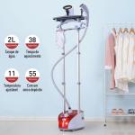 Ferro de Engomar a Vapor para Roupa 1800W Temperatura Ajustável em 11 Níveis Depósito de 2 L Aquecimento em 38s 35x25x47 - 118,5 cm Vermelho
