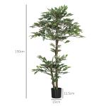 Planta Artificial Ficus 150 cm Planta Artificial com 1008 Folhas Musgo e Vaso para Exterior Casa Sala de Estar Escritório Verde