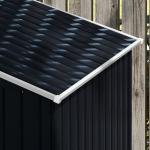 Abrigo de Jardim 213x130x185cm Abrigo de Jardim Metálico de Exterior com 2 Portas Deslizantes e 4 Janelas Cinza Escuro