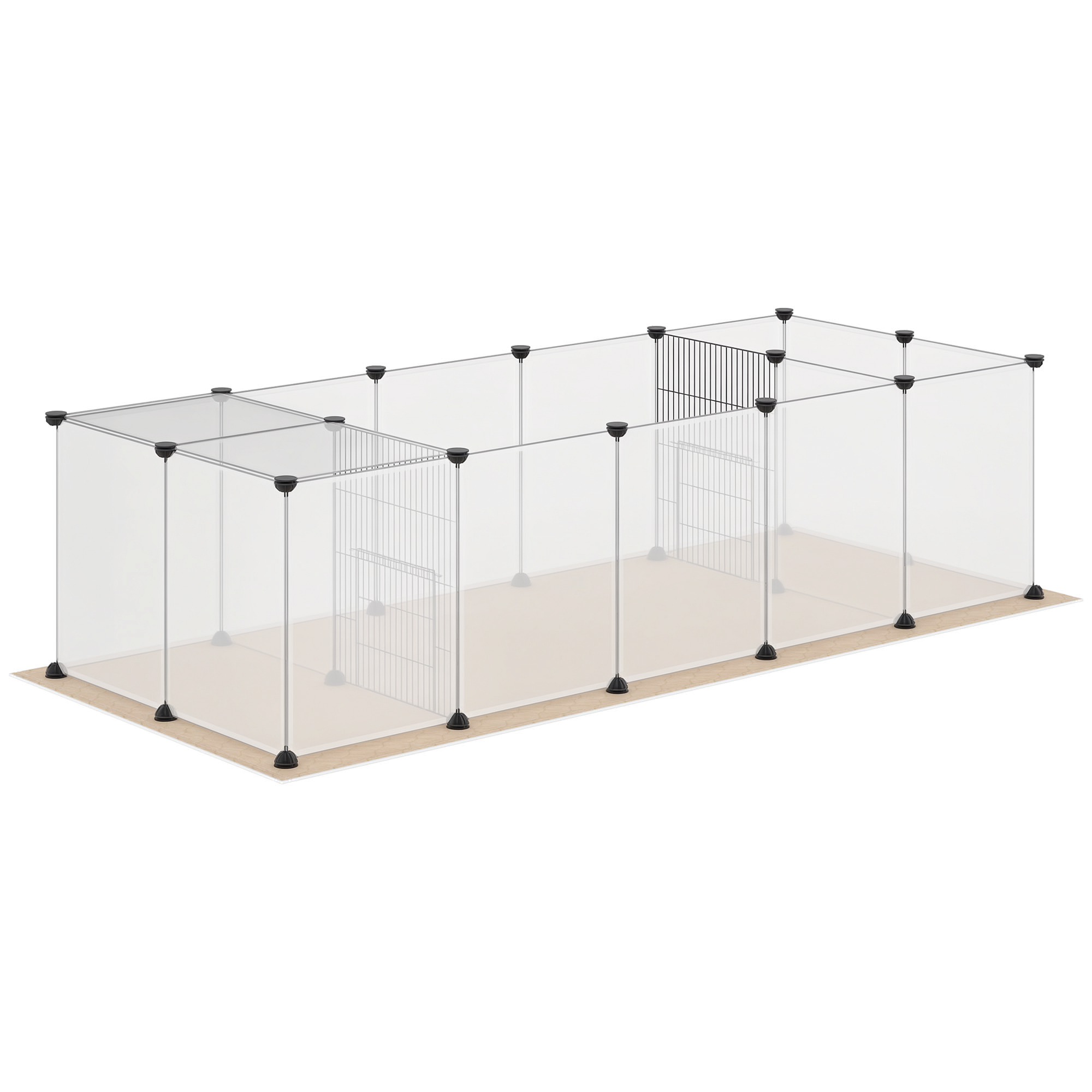 Cerca para Animais DIY com 20 Painéis e Esteira Parque para Pequenos Animais para Porquinhos - da - Índia e Ouriços 175x70x45 cm Branco