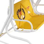 Balanço de Jardim Exterior Balanço de Jardim Infantil de 2 Lugares com Padrão de Leão Carga 60 kg 110x70x110 cm Amarelo