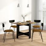Mesa Dobrável de Jantar Mesa de Cozinha com Abas Rebatíveis para Espaços Pequenos 103x76x73,5 cm Preto e Castanho Rústico