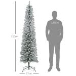 Árvore de Natal 210 cm Árvore de Natal Artificial Nevada com 180 Luzes LED 405 Ramos Verde e Branco