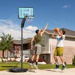 Tabela de Basquetebol Ajustável de 146 - 236 cm Portátil com Rodas e Base Preenchível com Água ou Areia 71x45x146 - 236 cm Preto