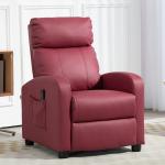 Poltrona de Massagem Reclinável com 2 Zonas de Massagem 8 Programas e 5 Níveis de Intensidade 68x88x98 cm Borgonha