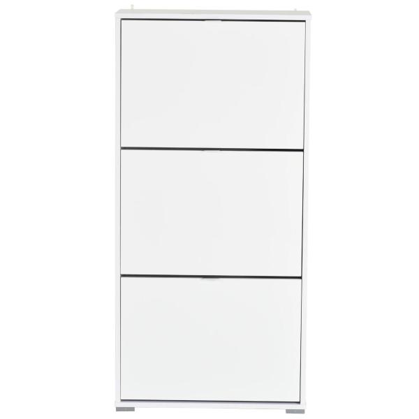 Armário de Sapatos Moderno Sapateira para Corredor Entrada com 6 Prateleiras de Armazenamento Espaço de Exibição 60x26x124cm Branco