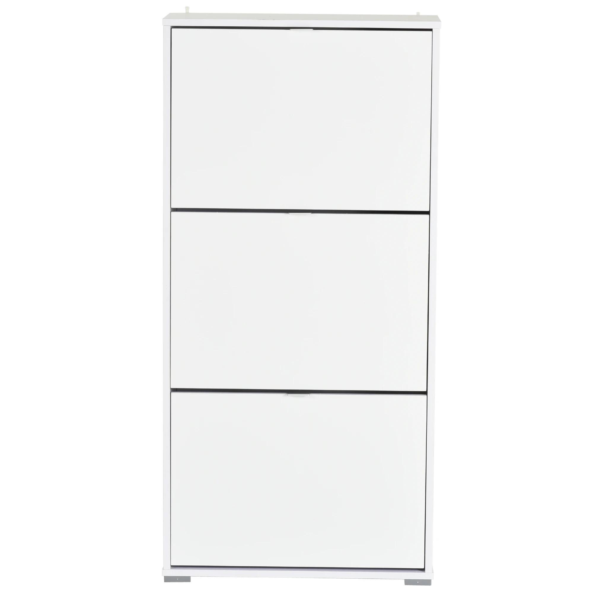 Armário de Sapatos Moderno Sapateira para Corredor Entrada com 6 Prateleiras de Armazenamento Espaço de Exibição 60x26x124cm Branco