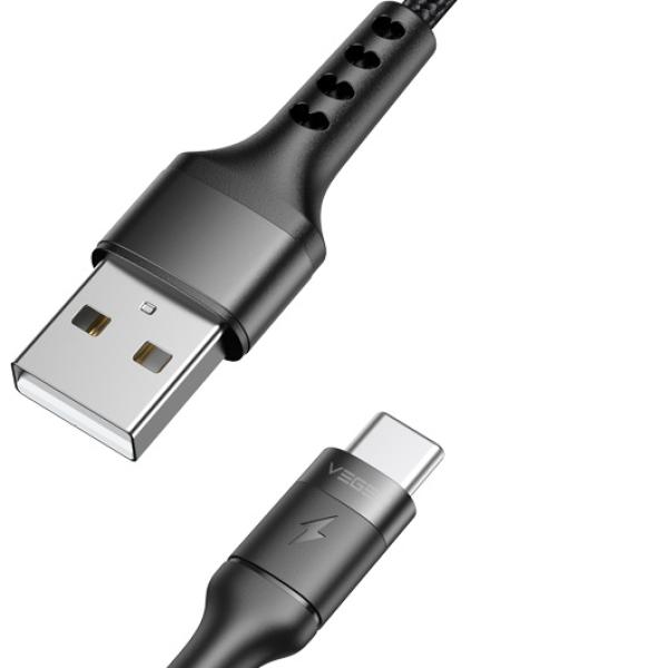 Cabo USB - A Macho - Cabo USB - C Macho 1.2 mts (Preto) - VEGER