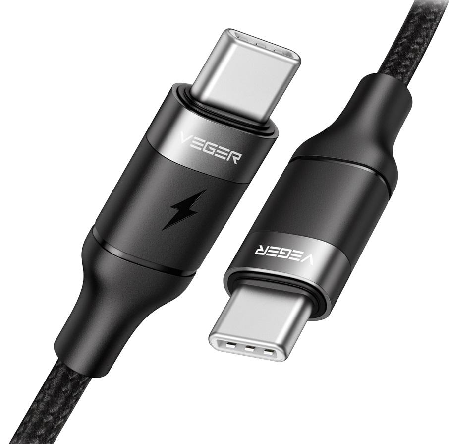 Cabo USB - C Macho - Cabo USB - C Macho 1,5 mts (Preto) - VEGER