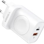 Carregador Duplo USB - A / USB - C c/ Carregador p/ iWatch 25W (Branco) - VEGER