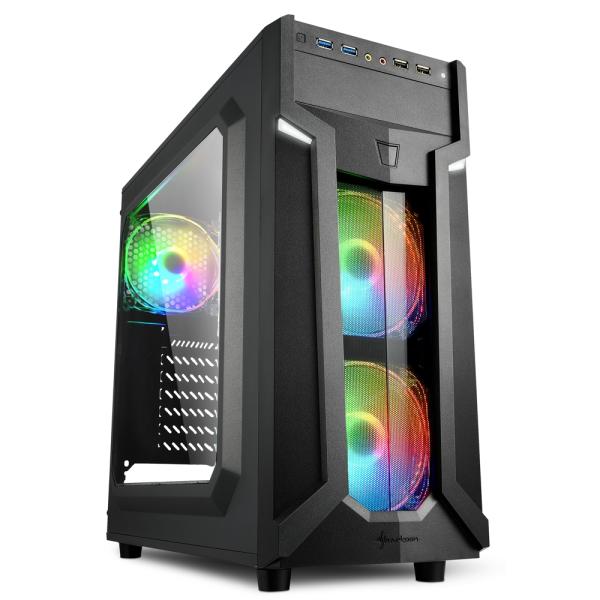 Caixa ATX Sharkoon VG6 - W RGB (Preta)