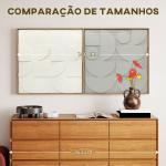 Decoração de Parede em Madeira 3D Conjunto de 2 Peças com 80 cm e Padrões Geométricos Branco