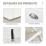 Banco Sapateira com Armazenamento para 8 Pares de Sapatos com 2 Gavetas Prateleiras Ajustáveis e Almofada 104x24x55cm Branco