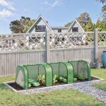 Estufa 295x100x80 cm para Jardim Varanda Estufa Pequena para Cultivo de Plantas com 3 Janelas Estrutura de Aço e PVC Verde