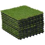 Relva Artificial 30x30cm 10 Peças com Altura de 25mm Alta Densidade 11000 para Exterior Pátio Terraço Verde