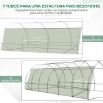Estufa Tipo Túnel 600x300x200 cm com Porta 12 Janelas Cobertura de PE 140g/㎡ para Cultivo de Plantas e Verduras Verde