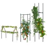 Conjunto de 3 Suportes para Plantas Trepadeiras Torre de Treliça para Plantas Frutas Verduras 38x38x182 cm Verde
