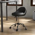 Banco com Rodas Banco Giratório com Altura Ajustável Cosmética Dentista Cabeleireiro Ø50x63 - 83 cm Preto