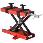 Plataforma Elevadora para Motocicletas com Altura Ajustável de 19 - 53cm Carga Máxima 500kg para Estacionar ou Reparar Oficina Garagem Preto e Vermelho